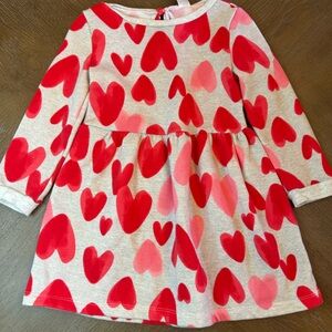 Carters Heart Long Sleeve Dress